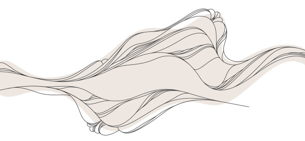 东方亚洲风格的抽象景观插画，最小和简单的日本背景与流畅的线条像水或山的形状。图片下载