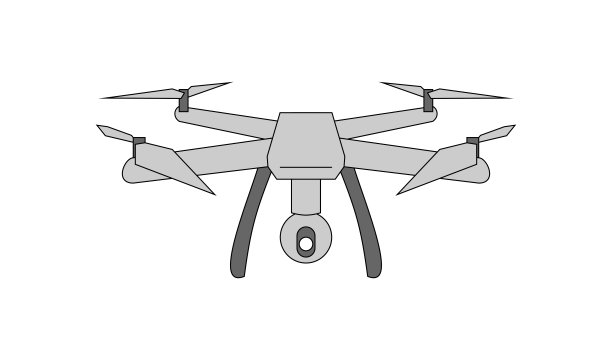 飞行的无人驾驶飞机。无人驾驶飞行器。从面板进行远程控制。现代小工具-孤立矢量插图图片下载