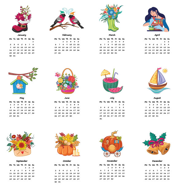 植物线条艺术的垂直设计。自然的颜色。可编辑的插图页面模板A4图片下载