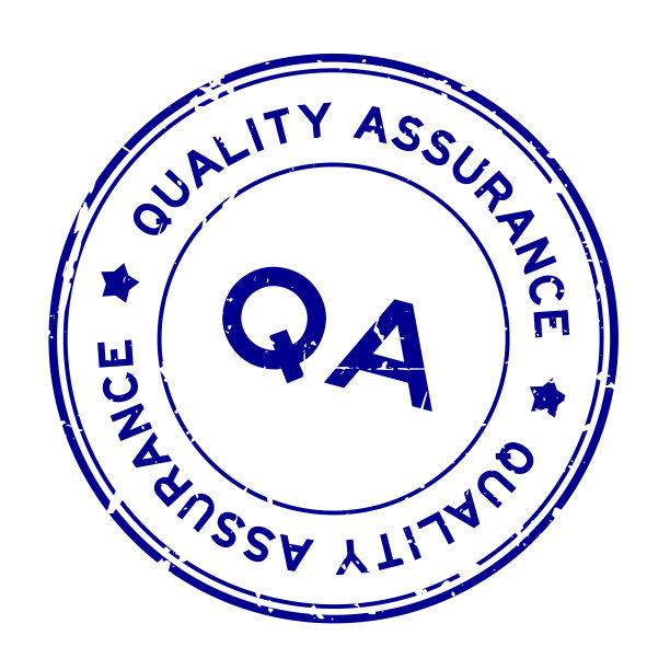 垃圾蓝色QA质量保证字圆形橡胶印章邮票在白色背景图片下载