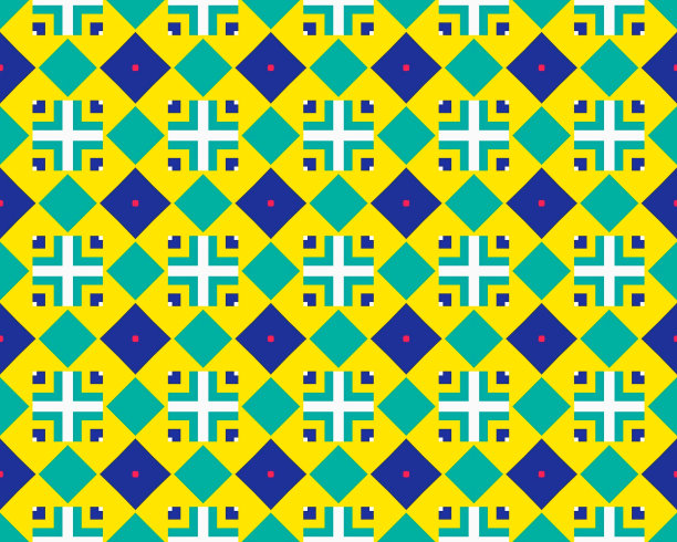 东方民族几何无缝瓷砖图案，采用各种传统元素风格设计图片下载