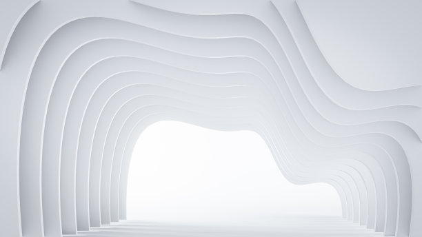 干净的白色曲线抽象灰色阴影，白色纹理。墙纸的抽象结构形状。三维渲染图片下载