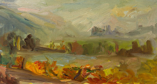 抽象橙色油画。图片下载