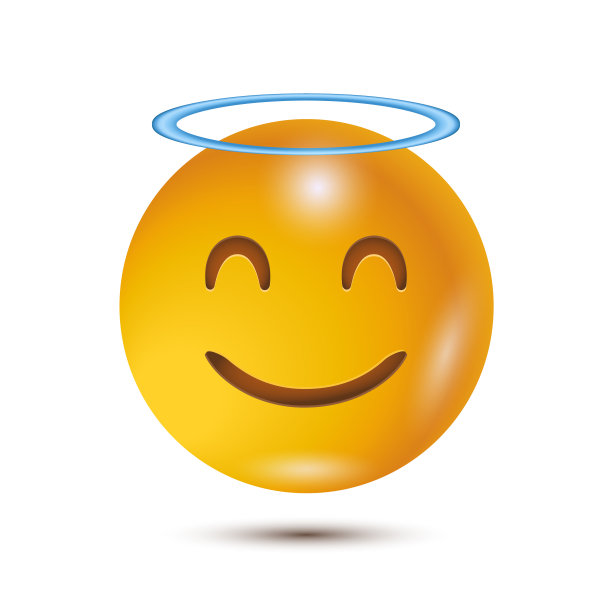 天使，意思是像天使一样天真、纯洁。3D程式化矢量图标。emoji。孤立的3 d。向量Emoji。ui界面图片下载