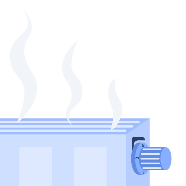 家用散热器与恒温器温度旋钮插图图片下载