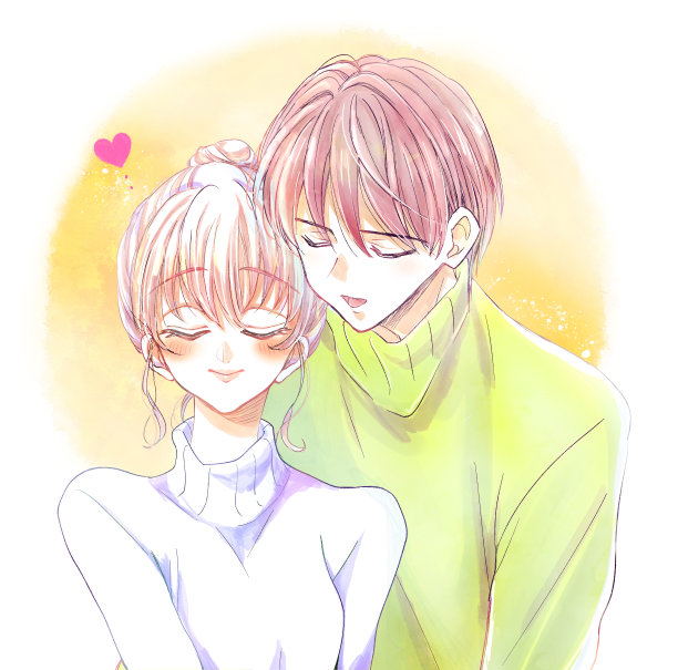 男人和女人依偎在一起的插图图片下载