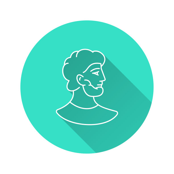 雕塑图标与长阴影图形和网页设计。图片下载