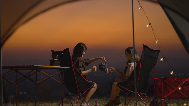 咖啡,野营旅行。视频还图片下载