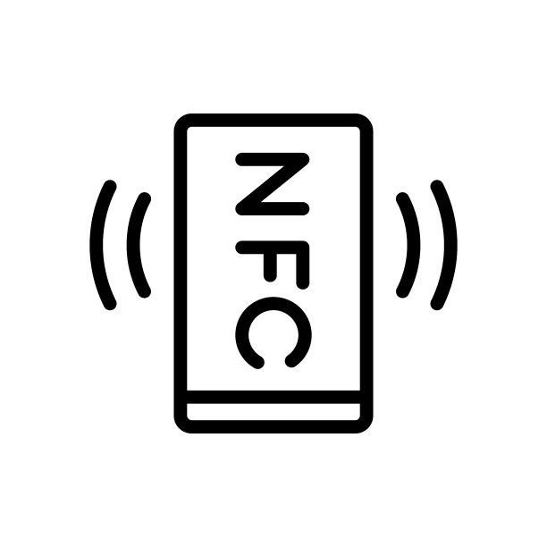 NFC无线支付技术黑色icon。NFC手机标牌。无线支付象征图片下载