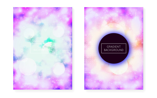 潮人的背景。梯度模式。复古的屏幕。圆的紫外线模板。充满活力的传单。全息流体。蓝色闪亮的形状。运动点。紫色潮人背景图片下载