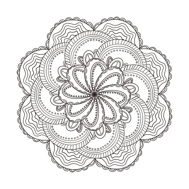 曼荼罗图案放松着色好心情。图片下载