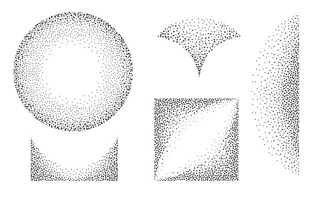 渐变纹理。一组抽象的颗粒点背景。矢量图图片下载