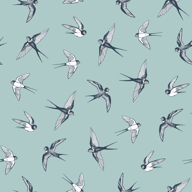 燕子鸟矢量无缝模式。图片下载