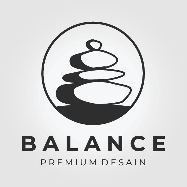 硬平衡石矢量设计插画图片下载