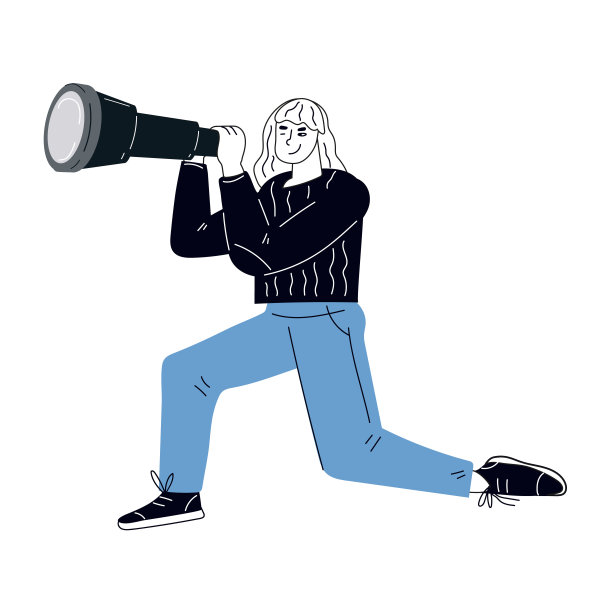 女人在寻找机会。企业未来的愿景和发展方向。图片下载