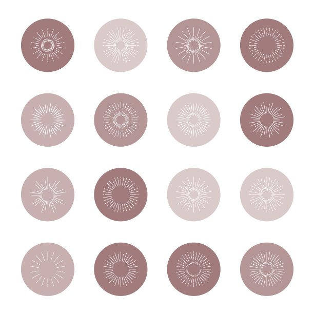 强调了。当代图标集合。社交媒体故事的圆形图标。向量集。图片下载