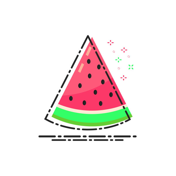 可爱的西瓜片孤立在白色的背景。西瓜图标。新鲜水果。健康的生活方式图片下载