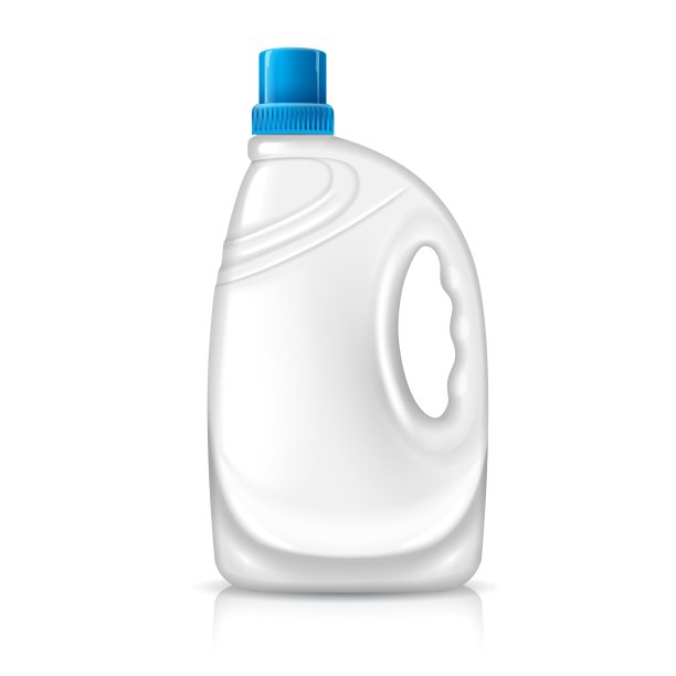 蓝色瓶盖的白色塑料瓶模型图片下载