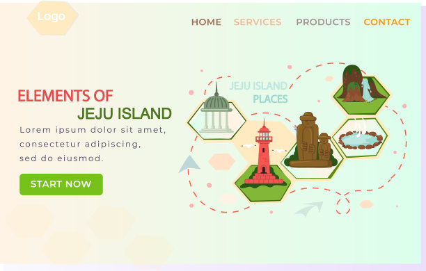 欢迎来到韩国济州岛，这里是传统的地标、象征。拥有传统景点的韩国土地图片下载