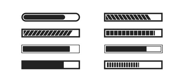 加载栏图标设置为网页设计的白色背景，模板设计，加载符号，界面概念图片下载