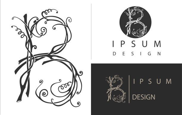 字母B的艺术剪影字体图片下载