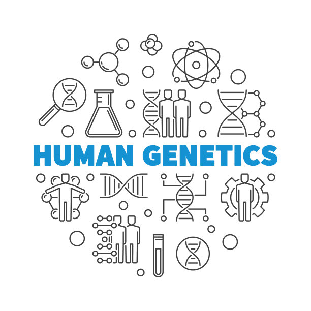 人类遗传学矢量圆概念大纲插图图片下载