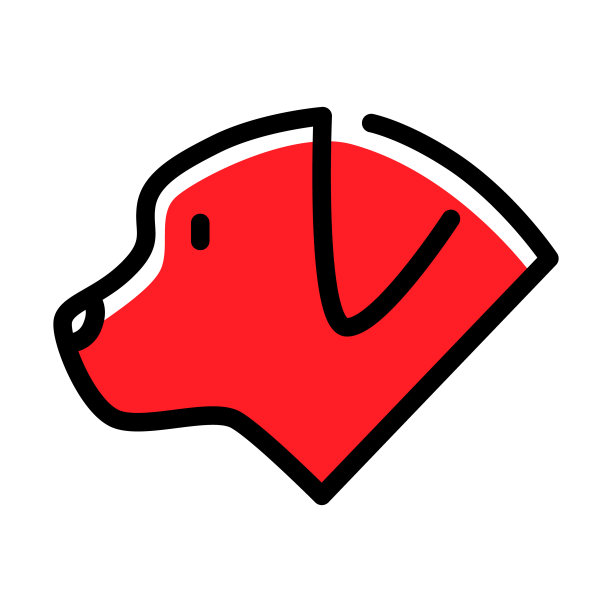 白色背景上的狗头符号图片下载