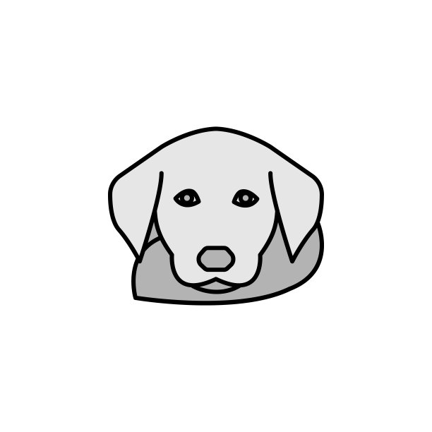 狗，猎犬线图标在白色背景。标志和符号可以用于网页，logo，移动应用程序，UI, UX图片下载