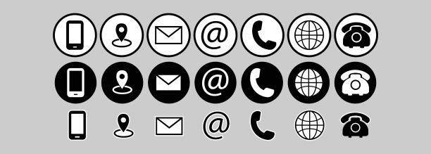 一套3种样式的联系人信息图标-矢量格式，全部为21个图标图片下载