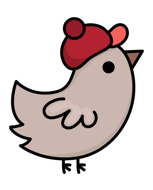 矢量彩色卡哇伊鸟在帽子和靴子。可爱的圣诞动物角色在温暖的衣服孤立的白色背景。新年或冬季插画。有趣的卡通节日图标图片下载