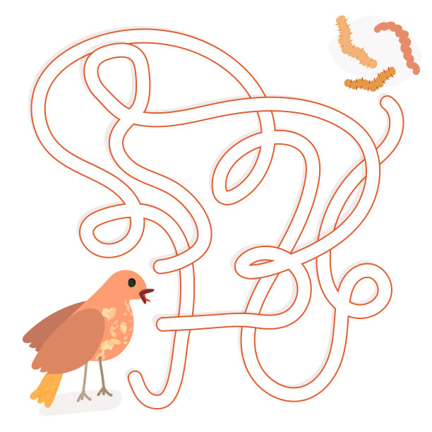 教育迷宫游戏矢量插图孤立在白色背景图片下载