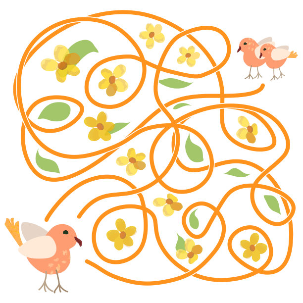 教育迷宫游戏矢量插图孤立在白色背景图片下载