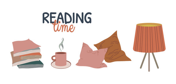 阅读时间矢量插图孤立在白色背景图片下载