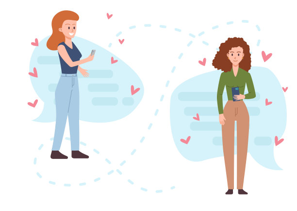 虚拟关系概念与女性在线聊天矢量隔离说明。图片下载