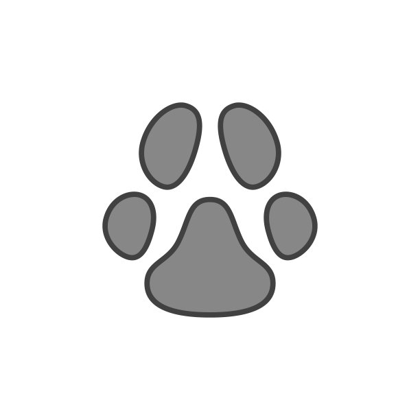 爪印矢量概念灰色创意图标图片下载