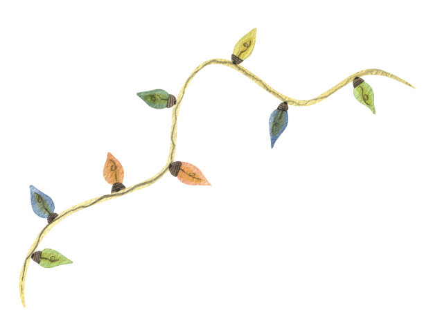 斯堪的纳维亚风格的水彩圣诞彩灯花环。孤立在白色背景上。伟大的不同的印刷，广告，促销，设计，打印在一个大的分辨率图片下载