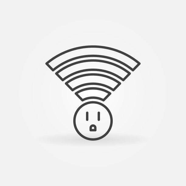 美国Wi - Fi智能插座矢量轮廓概念图标图片下载