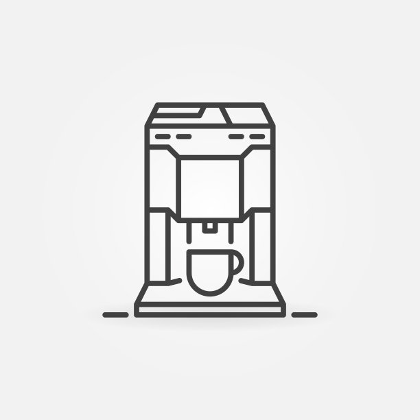 向量咖啡机线性概念图标图片下载