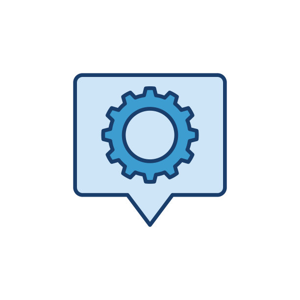 语音气泡齿轮矢量概念蓝色图标图片下载