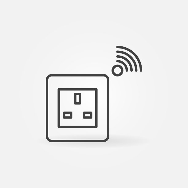 智能套接字矢量轮廓图标。英国的类型图片下载