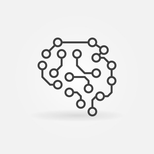 矢量人脑连接细线概念图标图片下载