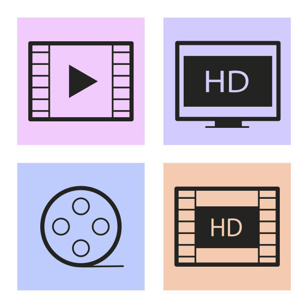 视频帧图标。电影播放器图标。矢量插图。股票的形象。图片下载