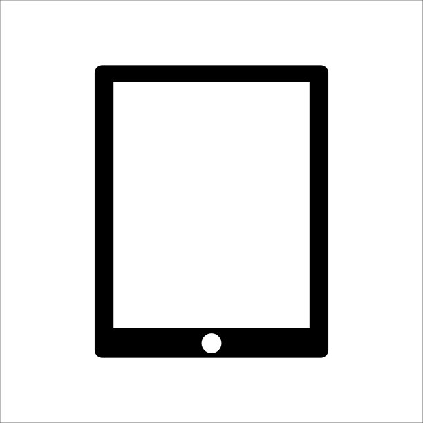 一个平板电脑图标。平板ic在扁平风格黑色背景。屏幕设备模型空白监视器。矢量插图。股票的形象。图片下载