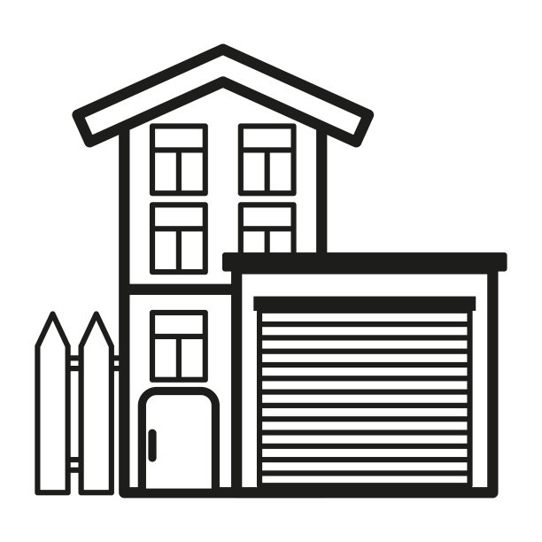 黑房子的图标。商业插图。矢量插图。股票的形象。图片下载
