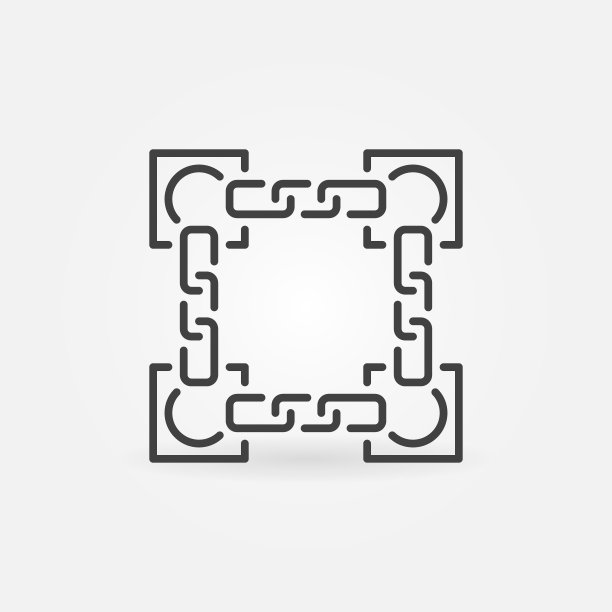 区块链轮廓图标向量区块链线符号图片下载