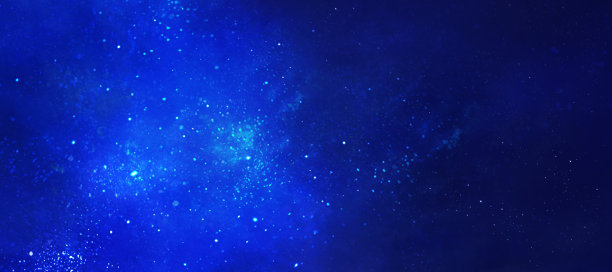 蓝色星空景观插画图片下载