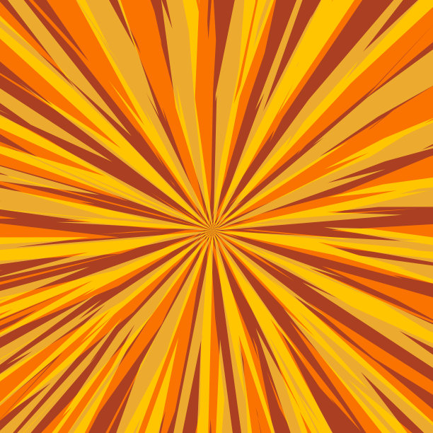 波普艺术放射状彩色漫画书杂志封面。条纹黄色和棕色的数字背景。卡通搞笑的复古图案条模拟。向量半色调插图。阳光,亮光的形状图片下载