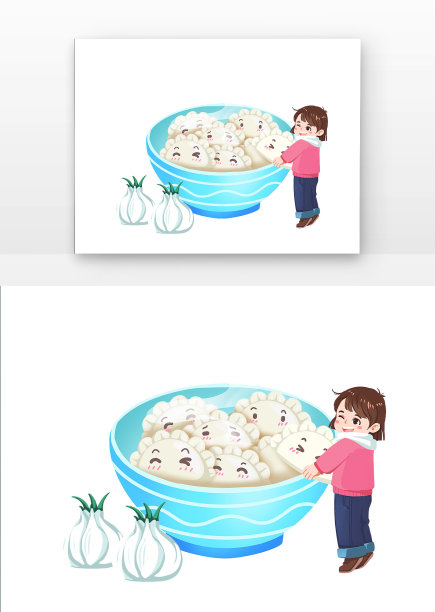 冬至饺子和儿童图片下载