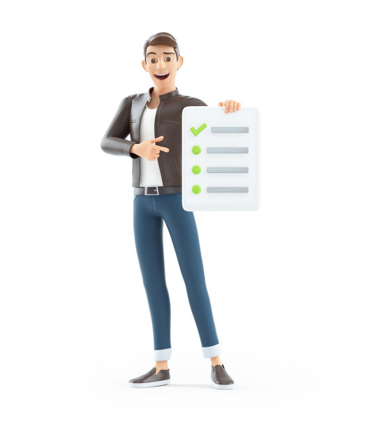 3d卡通人指着清单图片下载