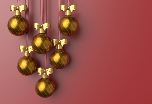 圣诞新年贺卡，红色背景圣诞快乐文字图片下载